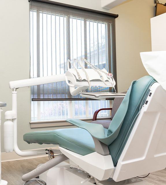 Light green dental treatment chair