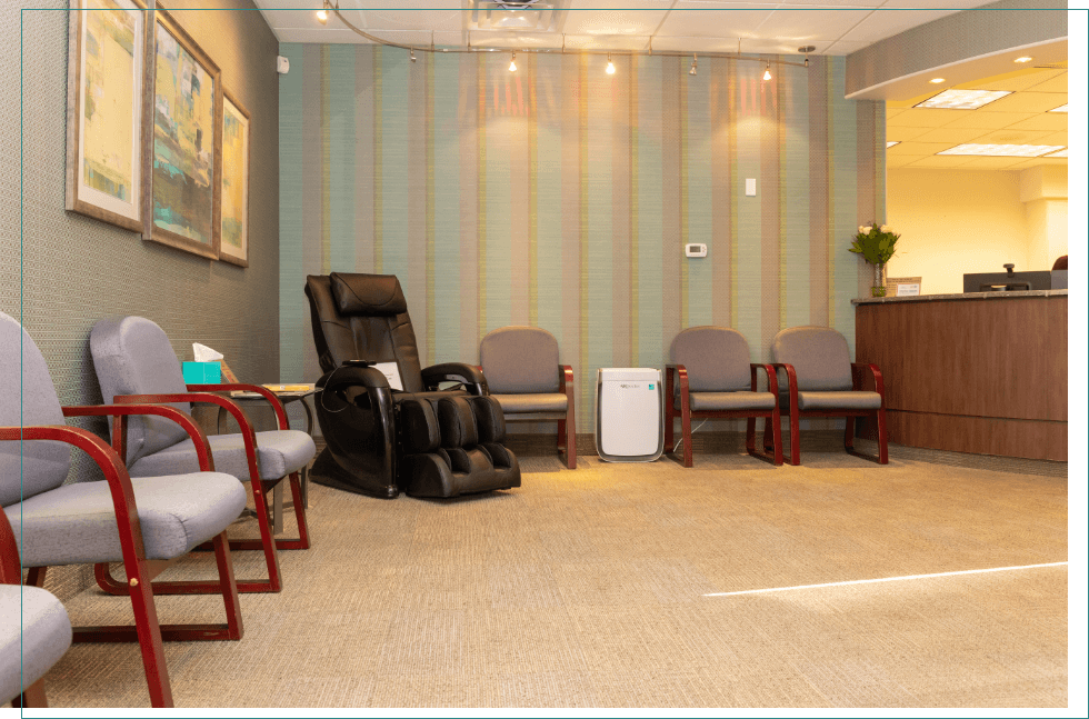 Empty chairs in waiting room