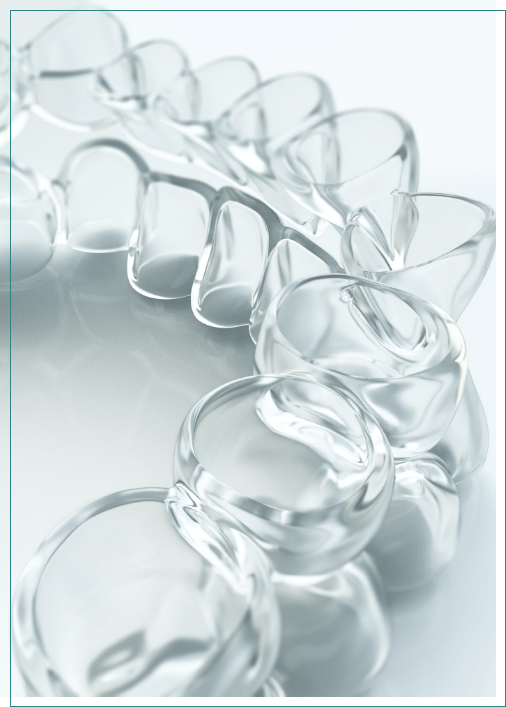 Close up of two Sure Smile clear aligners in Boise