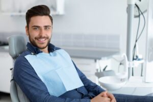 Man at his dental checkup